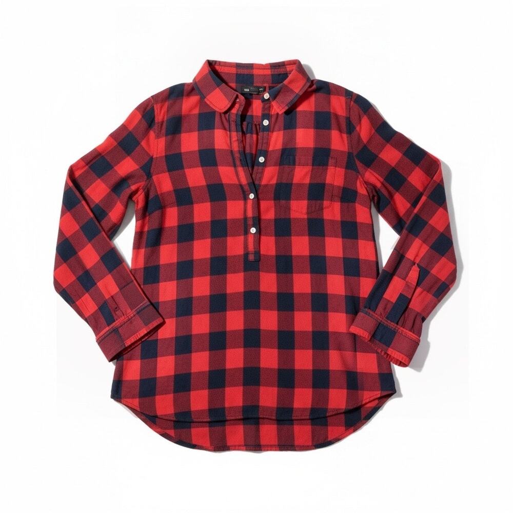 Gap Boyfriend Soft  Flannel Tunic Top Size M